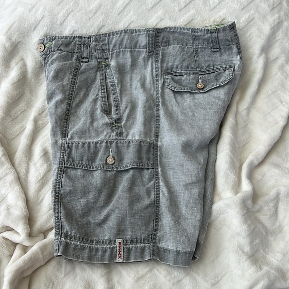 Tommy Bahama Relax Linen Cargo Shorts Men's 32 Gray - Picture 3 of 10